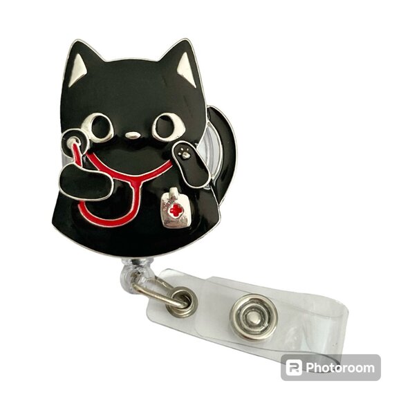 Nursing Cat ID Lanyard Badge Holder Retractable Reel RN LPN Graduation Gift - Picture 2 of 11